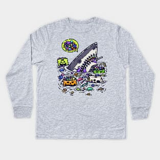 Halloween Candy Destruction Shark Kids Long Sleeve T-Shirt